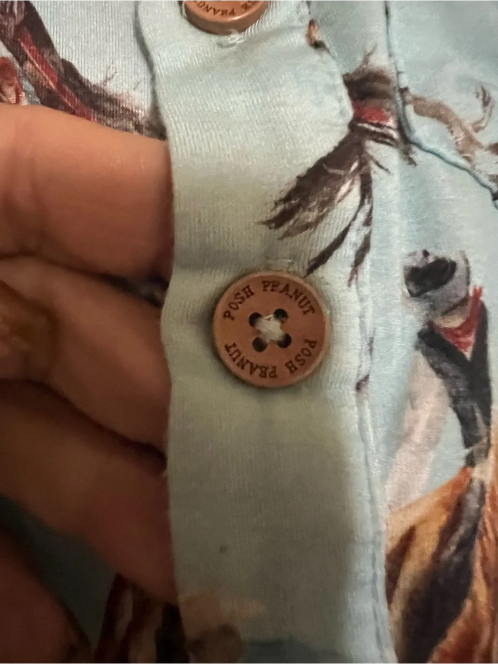 Posh Peanut Light Blue Western Rodeo Button-Front Shirt
